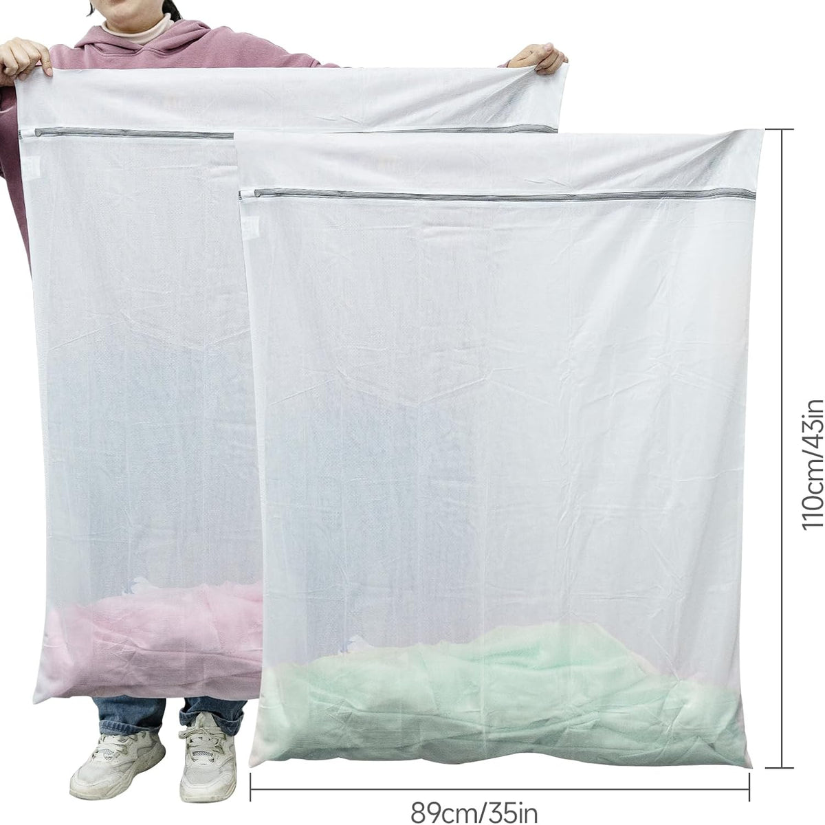 GOGOODA 2 Pack Extra Large Mesh Laundry Bag 43 x 35 in – XXXXL Washing Bag