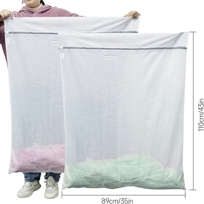 GOGOODA 2 Pack Extra Large Mesh Laundry Bag 43 x 35 in – XXXXL Washing Bag