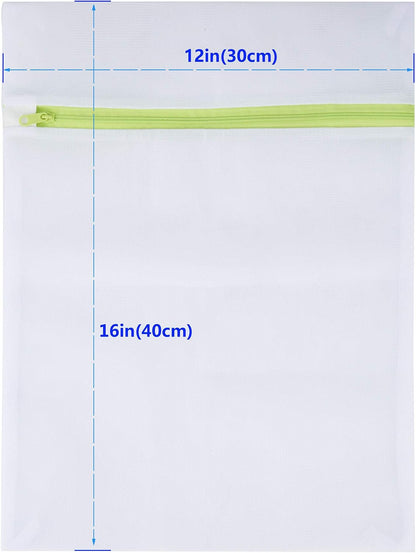 Mesh Laundry Bags 6pcs 16*12 Inch Laundry Wash Bag Colorful Zipper (Medium)
