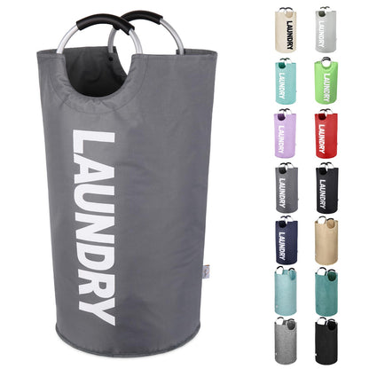 Large Laundry Basket, Laundry Hamper Bag with Handles, 95L, Black