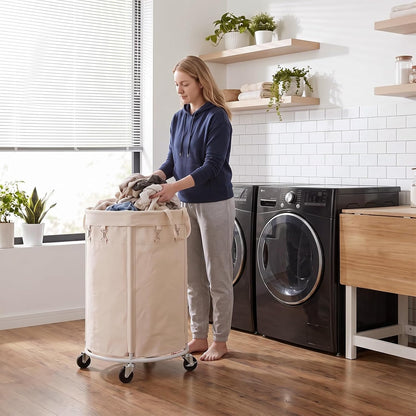 150L Large Capacity Rolling Laundry Basket Hamper with Wheels, Clothes hamper and Removable Bag for Home, Laundry Room, Bedroom, Bathroom, Apartment, Dorm