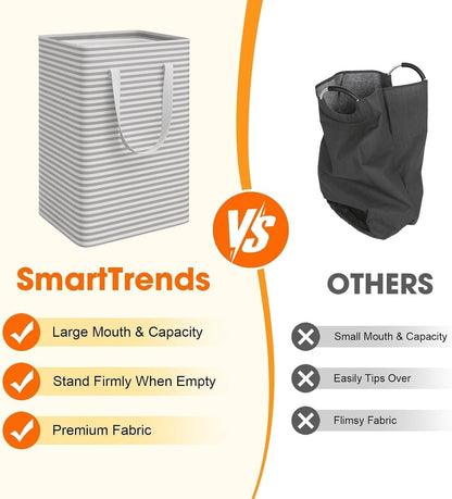 3-Pack Laundry Basket, Collapsible Laundry Hampers, 75L, Gray