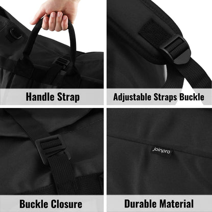 Laundry Bag Backpack 125L Extra Large, Heavy Duty 900D Coated Oxford Fabric, 3 Pockets Durable Travel Laundry Bags with Soft Padded Shoulder Straps for College Dorm, Apartment, Laundromat (Black)