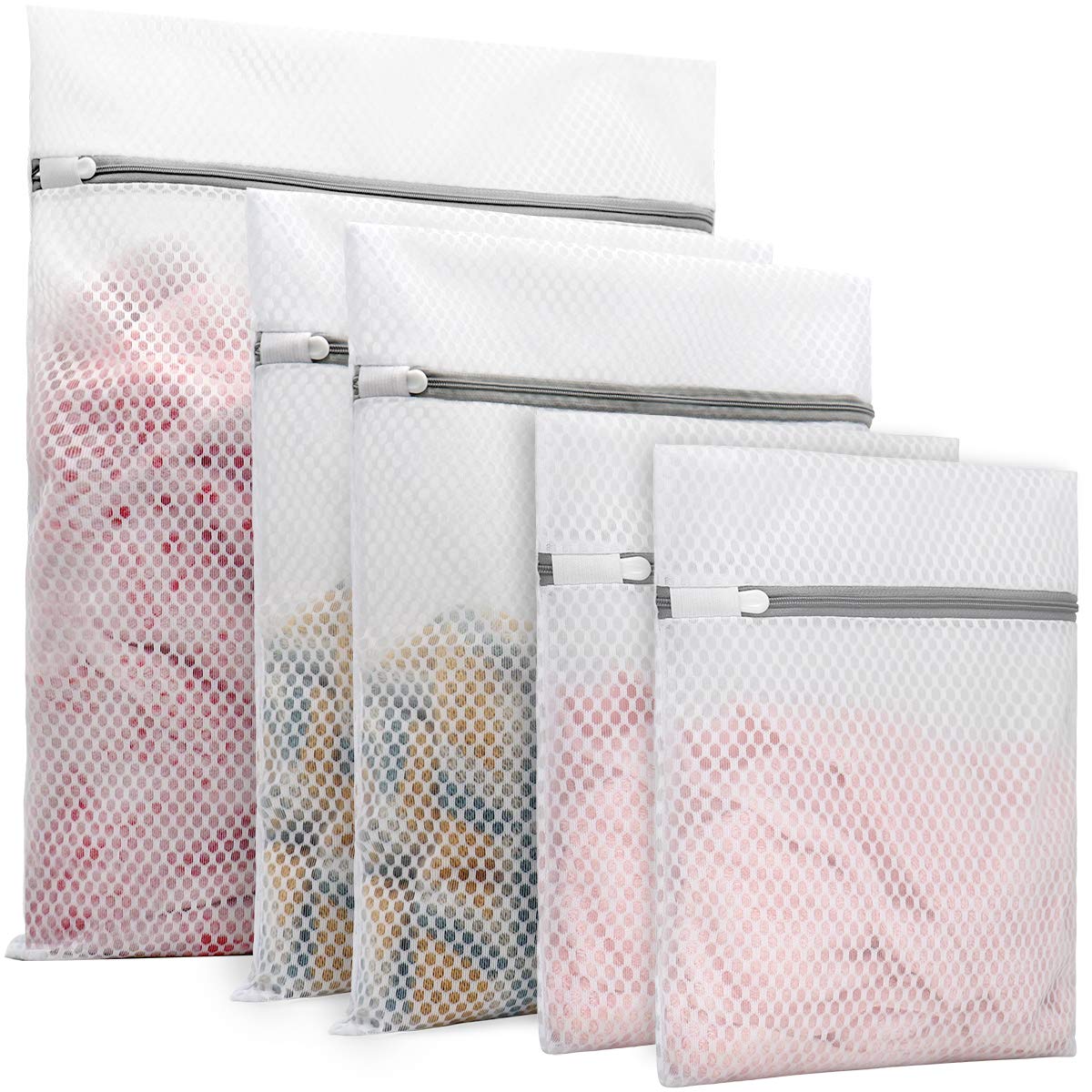 Muchfun 3Pcs Durable Honeycomb Mesh Laundry Bags for Delicates 16x20 Inches