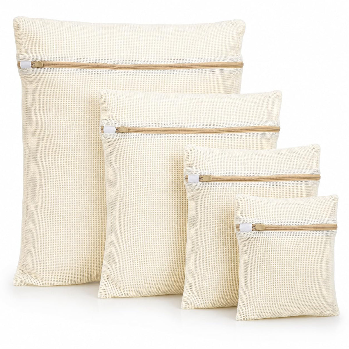 4pcs Mesh Laundry Bags Zipper Heavy Duty Washing Machine Bags Clothing Sweater Undergarment Travel Storage Organizer