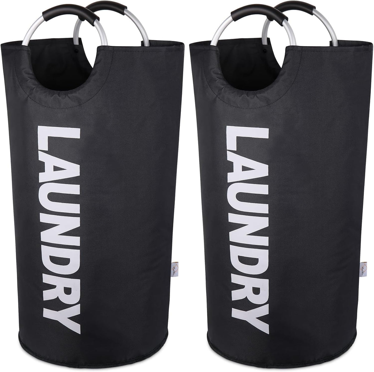 Large Laundry Basket, Laundry Hamper Bag with Handles, 95L, Black
