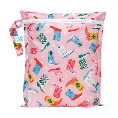Bumkins Waterproof Hanging Wet Bag Large for Baby, Laundry, Dirty Clothes, Travel, Swim Suit, Cloth Diapers, Pool, Towels, Daycare, Beach, Zip Reusable Bag, Wetdry Vacation Packing, XL Boho Beige