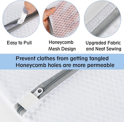 Vivifying XL Large Mesh Laundry Bags, 2 Pack, 20 x 24 Inch Wash Bags, White