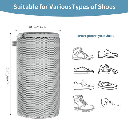 Shoe Washing Machine Bag, Large Laundry Bag for Sneaker, Grey, 8x15", 2Pcs