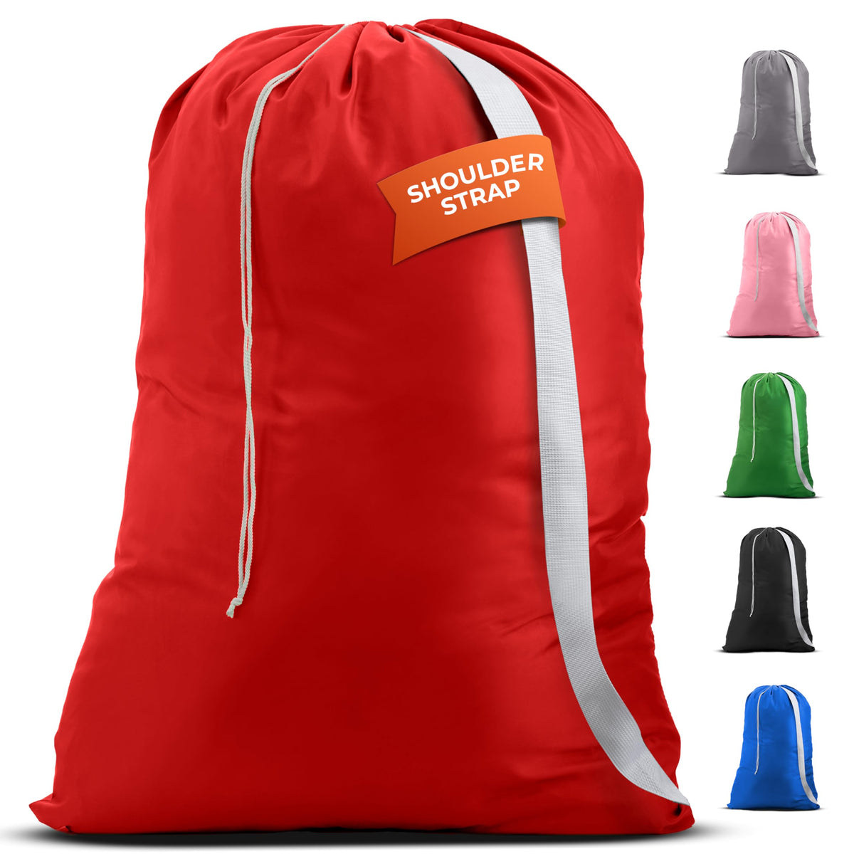 Handy Laundry Bag with Shoulder Strap 30"x40", Extra Large, Black