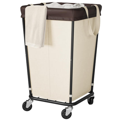 160L Laundry Hamper with Wheels and Handle, 2-Section Rolling Hamper for Laundry, Large Laundry Basket with Wheels, Rolling Laundry Basket Clothes Hamper for Home, Bathroom and Dorm(Black)
