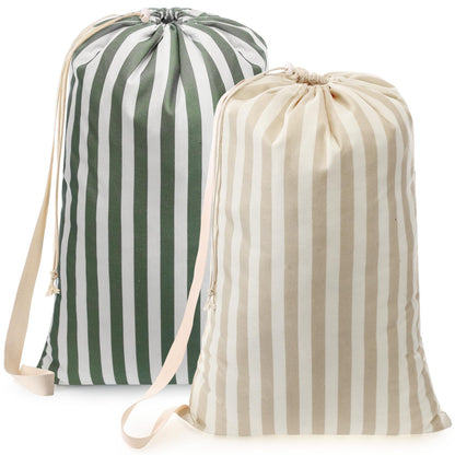 Satinior 2 Pcs Floral Laundry Bag Backpack for Dorm Travel 29" x 18" Canvas