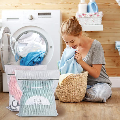 Vivifying XL Large Mesh Laundry Bags, 2 Pack, 20 x 24 Inch Wash Bags, White