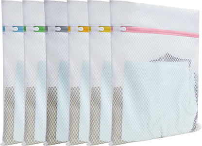 Mesh Laundry Bags for Delicates – 3 Pack (12”×16”) with Color-Coded Zippers, Protects Clothes from Damage, Breathable Honeycomb Mesh, Washer & Dryer Safe bags - Ideal for Bras, Lingerie & Socks