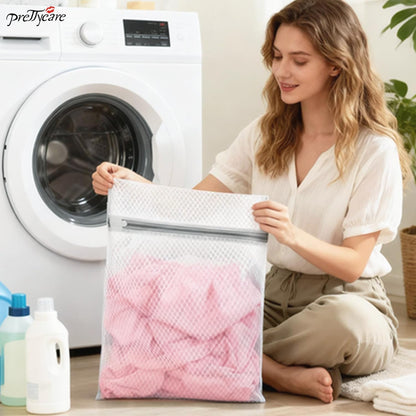 PrettyCare 3 Medium (12 x 16 in) Mesh Laundry Bags for Delicates, Durable Honeycomb Wash Bags with Premium Zippers - Laundry Essentials Mesh Bags for Lingerie, Bras, Socks, Sweater, Travel & Organize