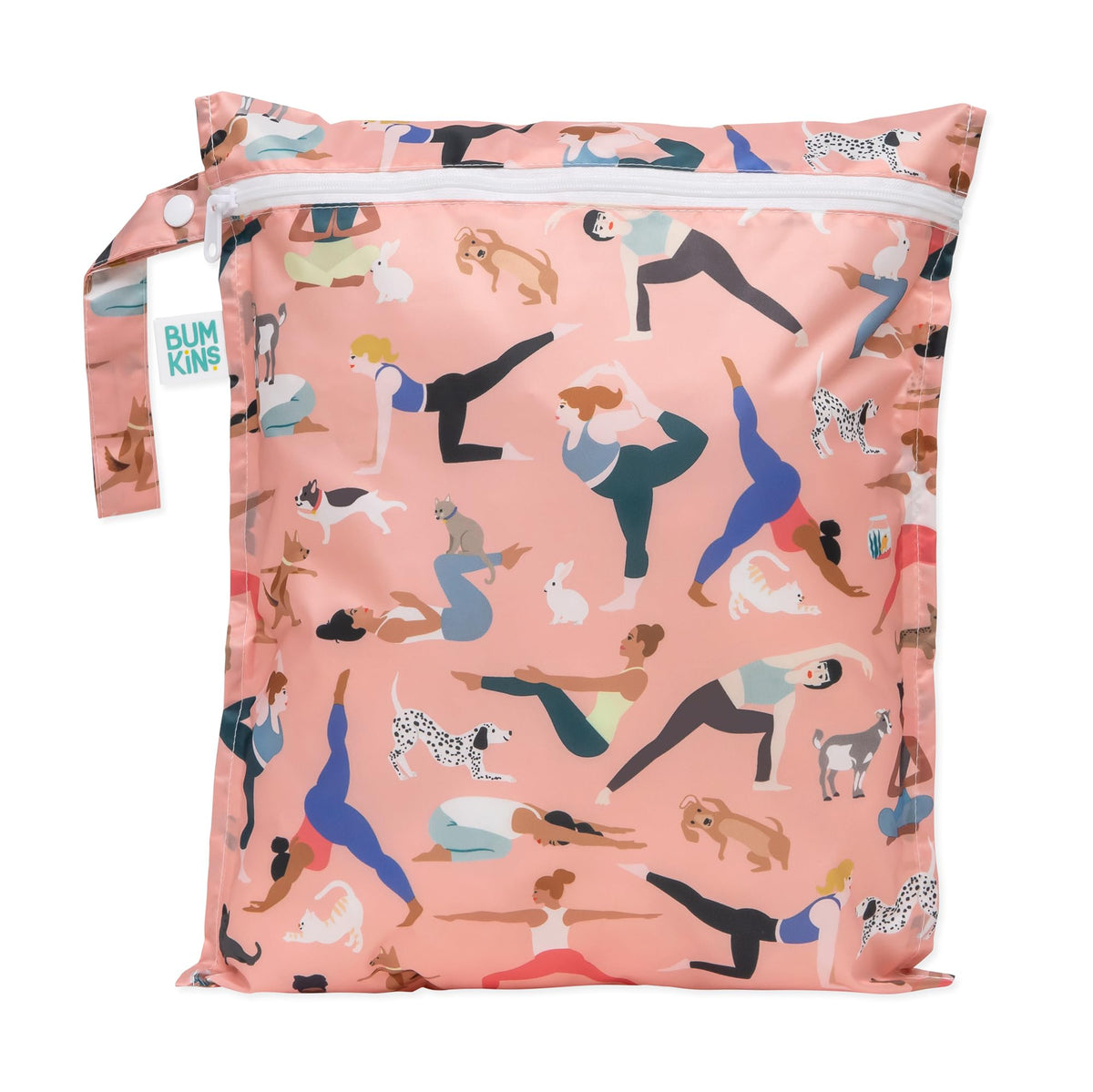 Bumkins Waterproof Hanging Wet Bag Large for Baby, Laundry, Dirty Clothes, Travel, Swim Suit, Cloth Diapers, Pool, Towels, Daycare, Beach, Zip Reusable Bag, Wetdry Vacation Packing, XL Boho Beige