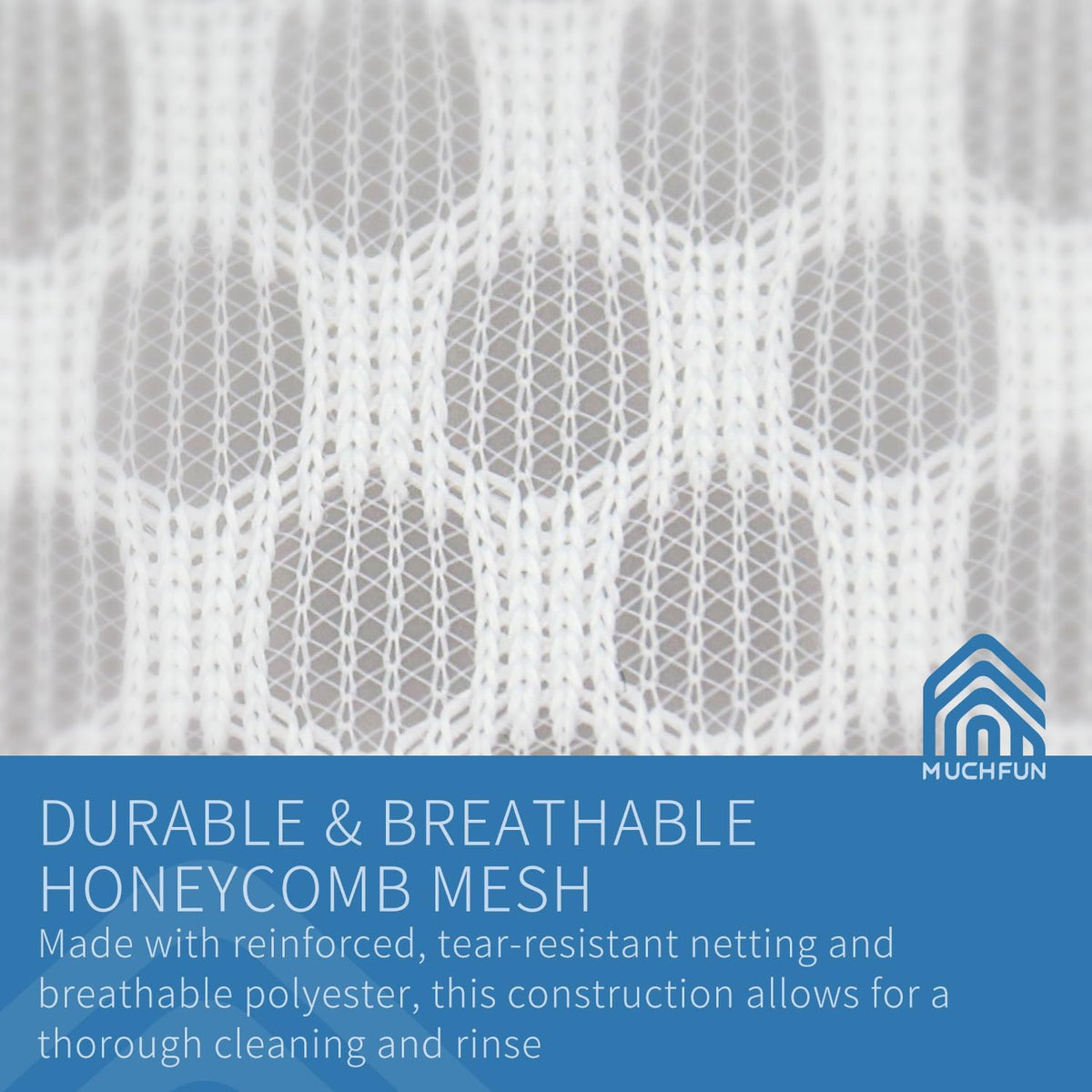 Muchfun 3Pcs Durable Honeycomb Mesh Laundry Bags for Delicates 16x20 Inches