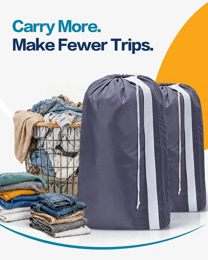 HOMEST 2pack XL Laundry Bag with Strap, Clothes Organizer for Dorm & Travel