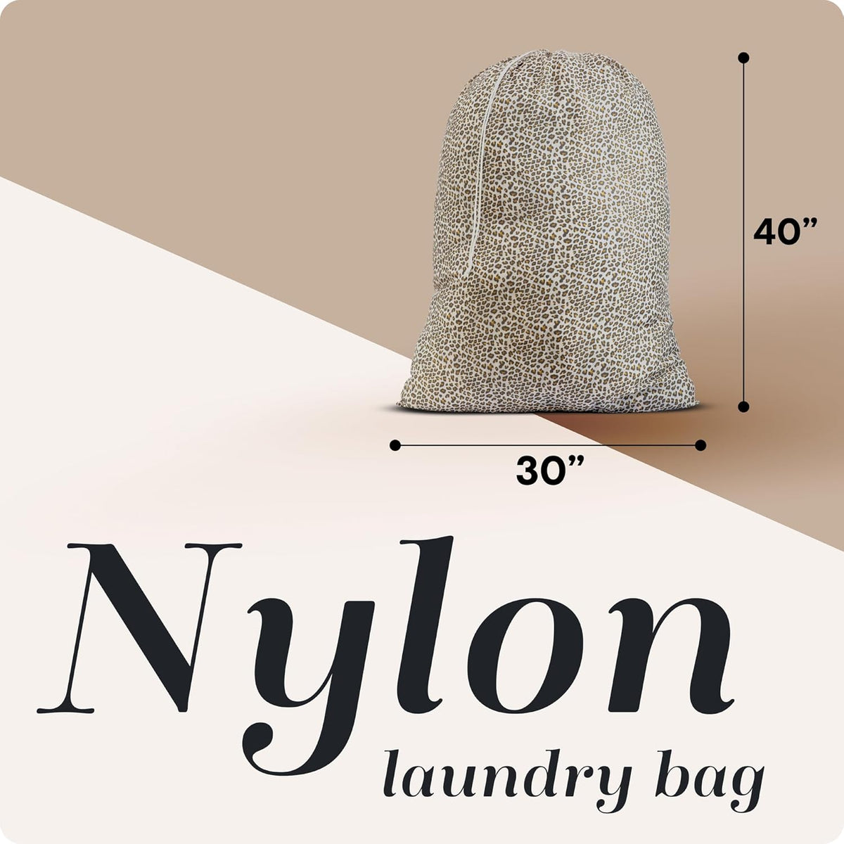 Handy Laundry XL Nylon Laundry Bag 30"x40", 60 lb Capacity, Leopard