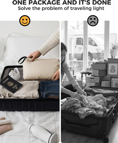 Compression Travel Laundry Bag for Dirty Clothes, Pump-Free Laundry Bag