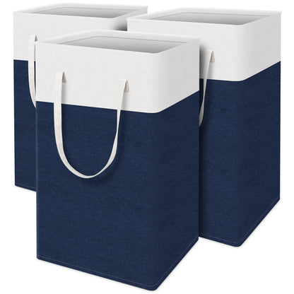 TasticTotes Laundry Basket 3-Pack, Laundry Hamper, 75L-Black