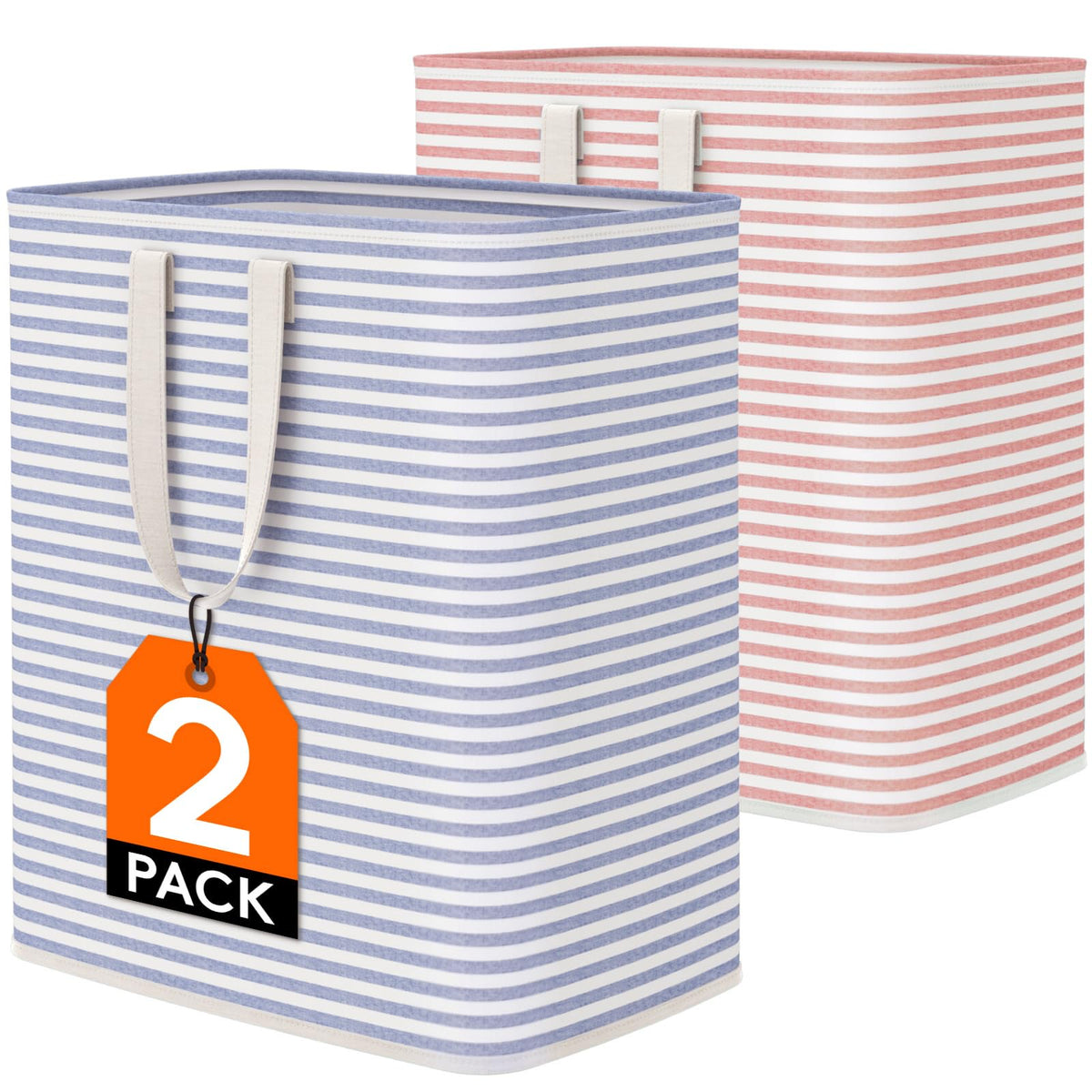 Lifewit 80L Large Laundry Baskets, Laundry Hampers Bags, 2 Pack, Beige
