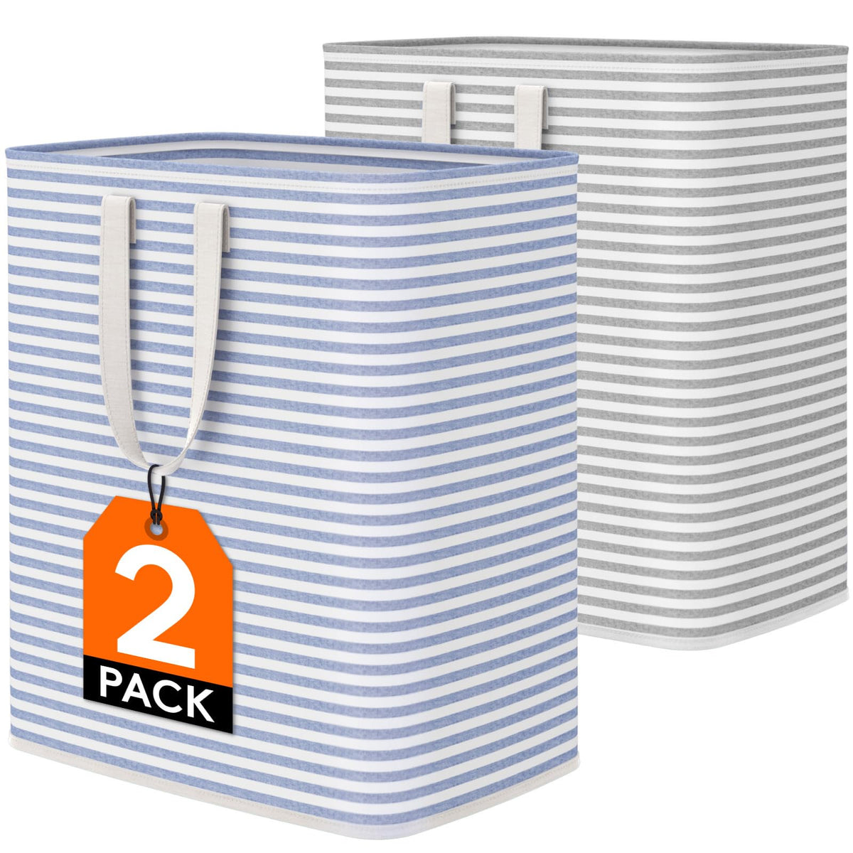 Lifewit 80L Large Laundry Baskets, Laundry Hampers Bags, 2 Pack, Black
