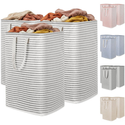 Lifewit 80L Large Laundry Baskets, Laundry Hampers Bags, 2 Pack, Grey&Pink