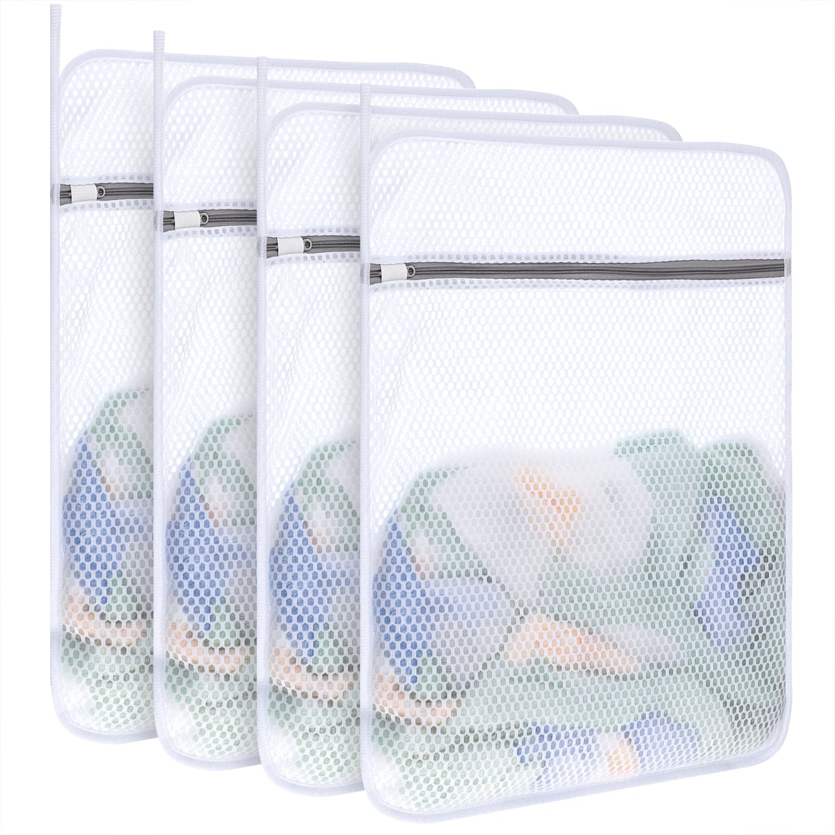 6-Pack Durable Honeycomb Mesh Laundry Bags for Delicates, 12 x 16 Inches