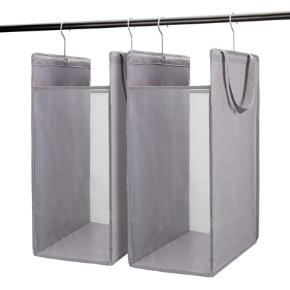 FENTEC Hanging Laundry Hamper，2 Pack Grey Hanging Laundry Basket