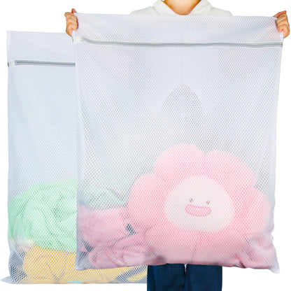 Vivifying XL Large Mesh Laundry Bags, 2 Pack, 20 x 24 Inch Wash Bags, White