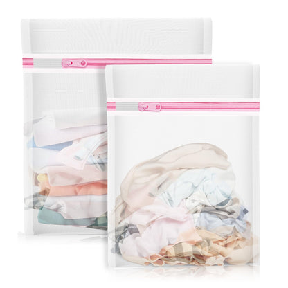 4Pcs Mesh Laundry Bags, Lingerie Bags for Washing Delicates,Mesh Wash Bags for Toy Storage & Cleaning, Travel Storage Organizer Bag, Dorm Room Essentials (1 Large, 1 Medium, 2 Small) (Fine Net)