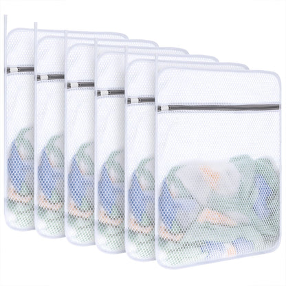 6-Pack Durable Honeycomb Mesh Laundry Bags for Delicates, 12 x 16 Inches