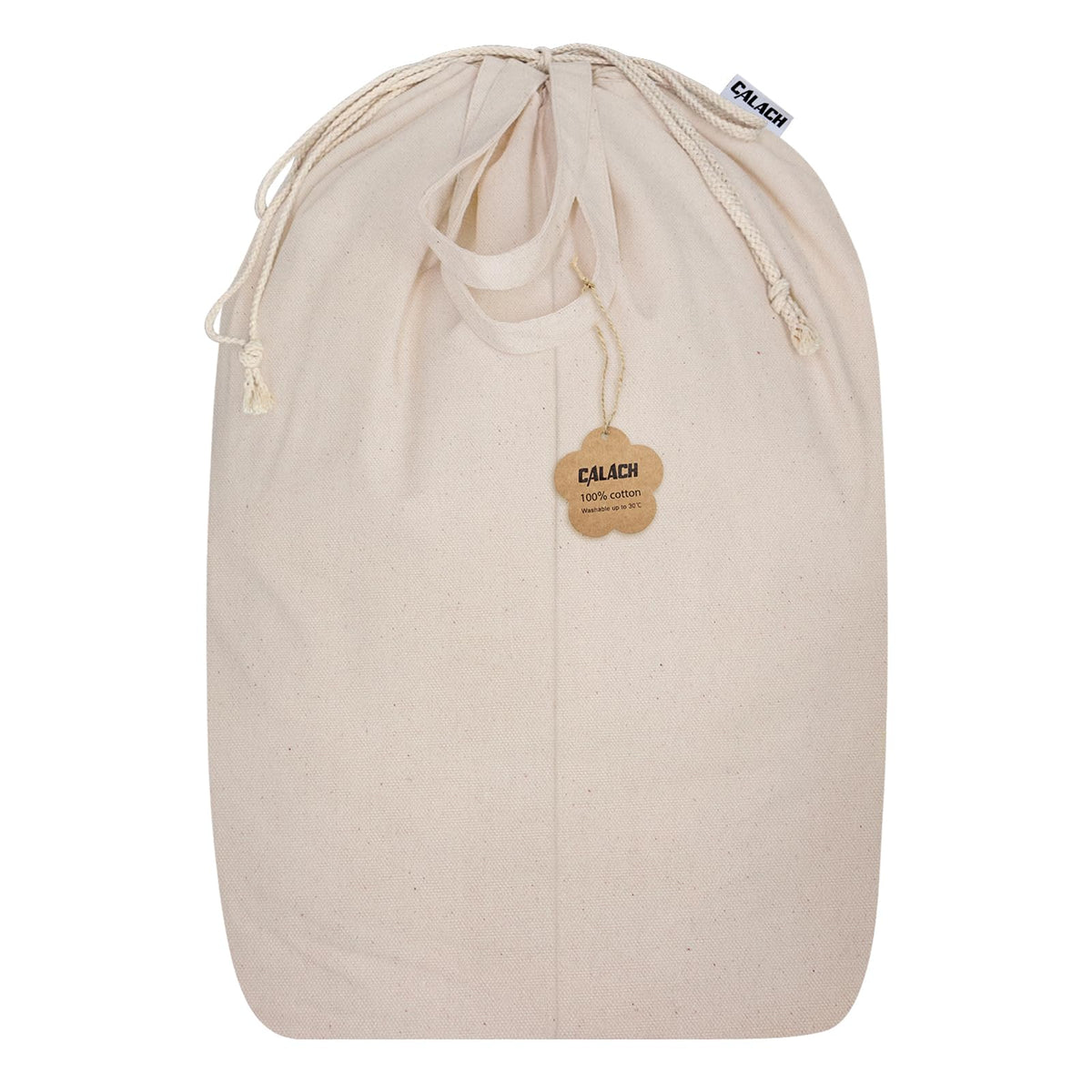 Heavy Duty Canvas Laundry Bags with Square Base 13.8"Wx13.8"Dx27.6"H, Beige
