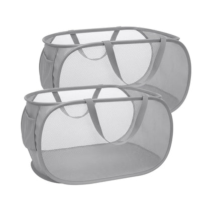 Collapsible Laundry Hamper Basket,Pop Up Mesh Foldable Bag for Laundry Room