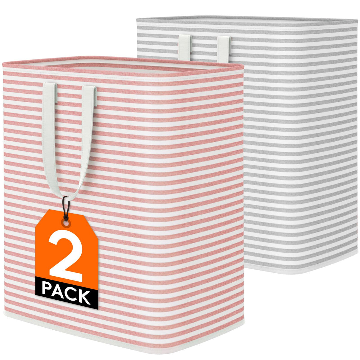 Lifewit 80L Large Laundry Baskets, Laundry Hampers Bags, 2 Pack, Grey&Blue