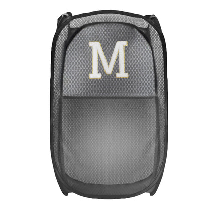 Collapsible Pop Up Laundry Hamper, Extra Large Mesh Foldable Laundry Basket Bag, 28" x 16" x 16", 2 Pack (Black + Blue)