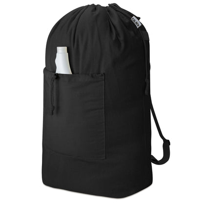 Laundry Bag Backpack, Canvas Laundry Bag with Straps & Drawstring, Beige XL
