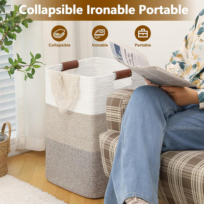 Laundry Hamper 96L Extra Large Laundry Basket, Woven Blanket Basket