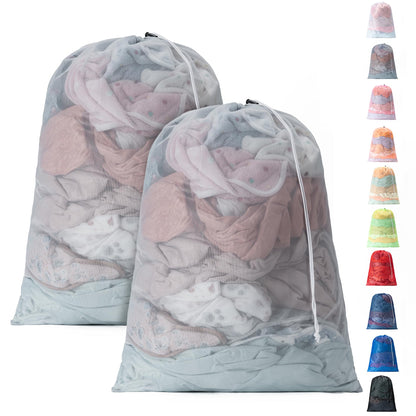 2 Pack Mesh Travel Laundry Bag 24" x 36"Extra Large Dirty Clothes Organizer