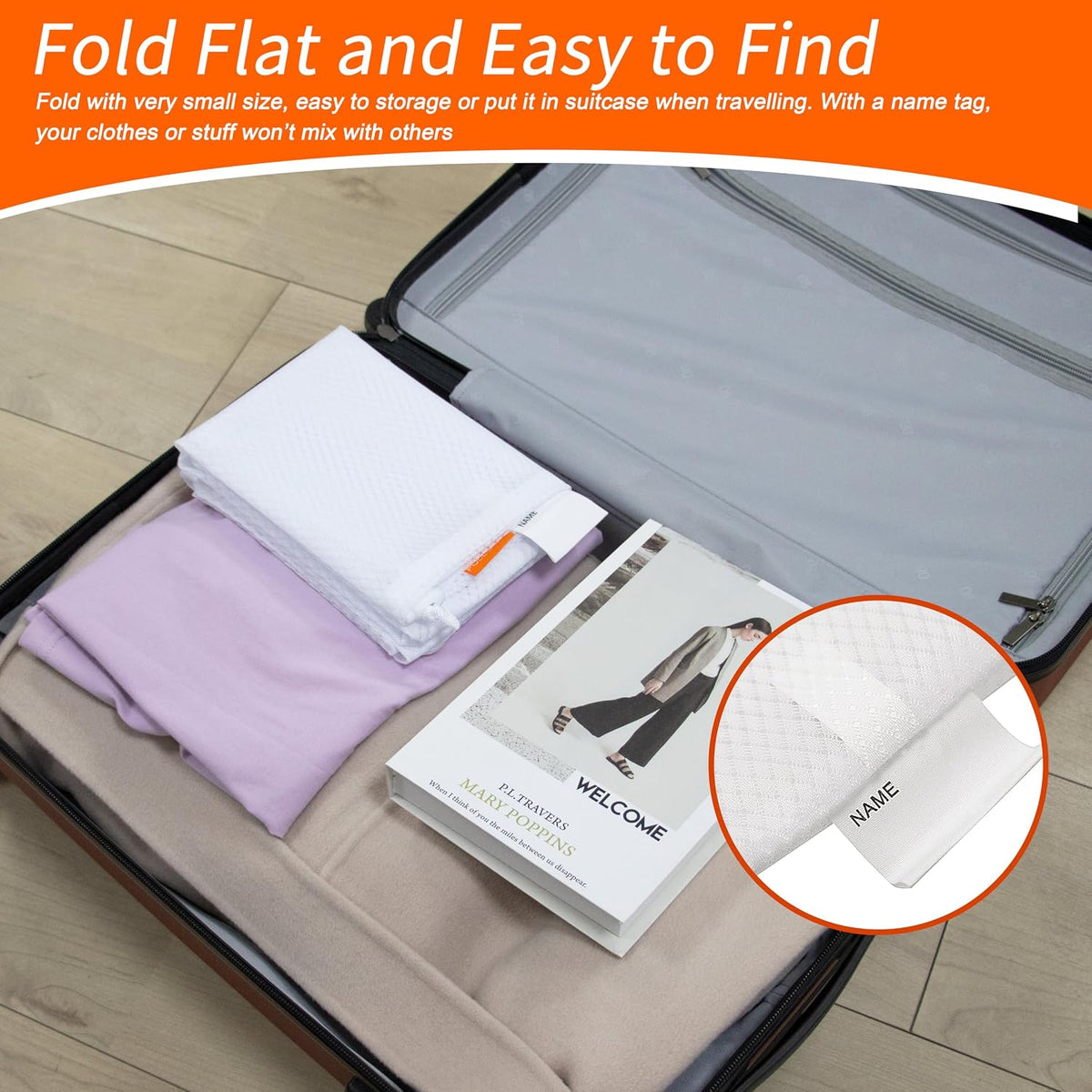 Polecasa 2 Pack Heavy Duty Diamond Mesh Laundry Bag, 24x36", White