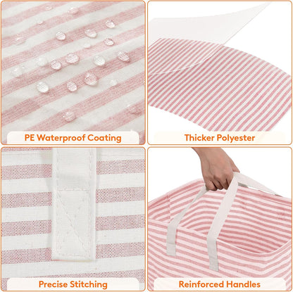Lifewit 80L Large Laundry Baskets, Laundry Hampers Bags, 2 Pack, Grey&Pink