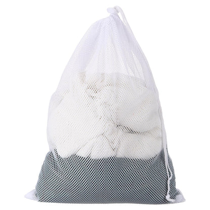 uxcell Mesh Laundry Bag 15.7x19.7" Large Drawstring Net Coarse Mesh, Black