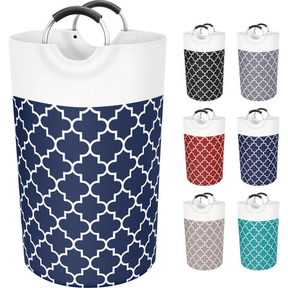 Large Laundry Basket 82L Tall Collapsible Hamper with Handles for Dorm Grey