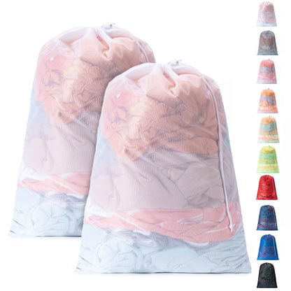 2 Pack Mesh Travel Laundry Bag 24" x 36"Extra Large Dirty Clothes Organizer
