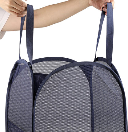 4Pcs Pop Up Laundry Basket Set, Collapsible Pop Up Hamper in 4 Colors, Mesh Laundry Basket for Home, Dorm, Travel & Storage