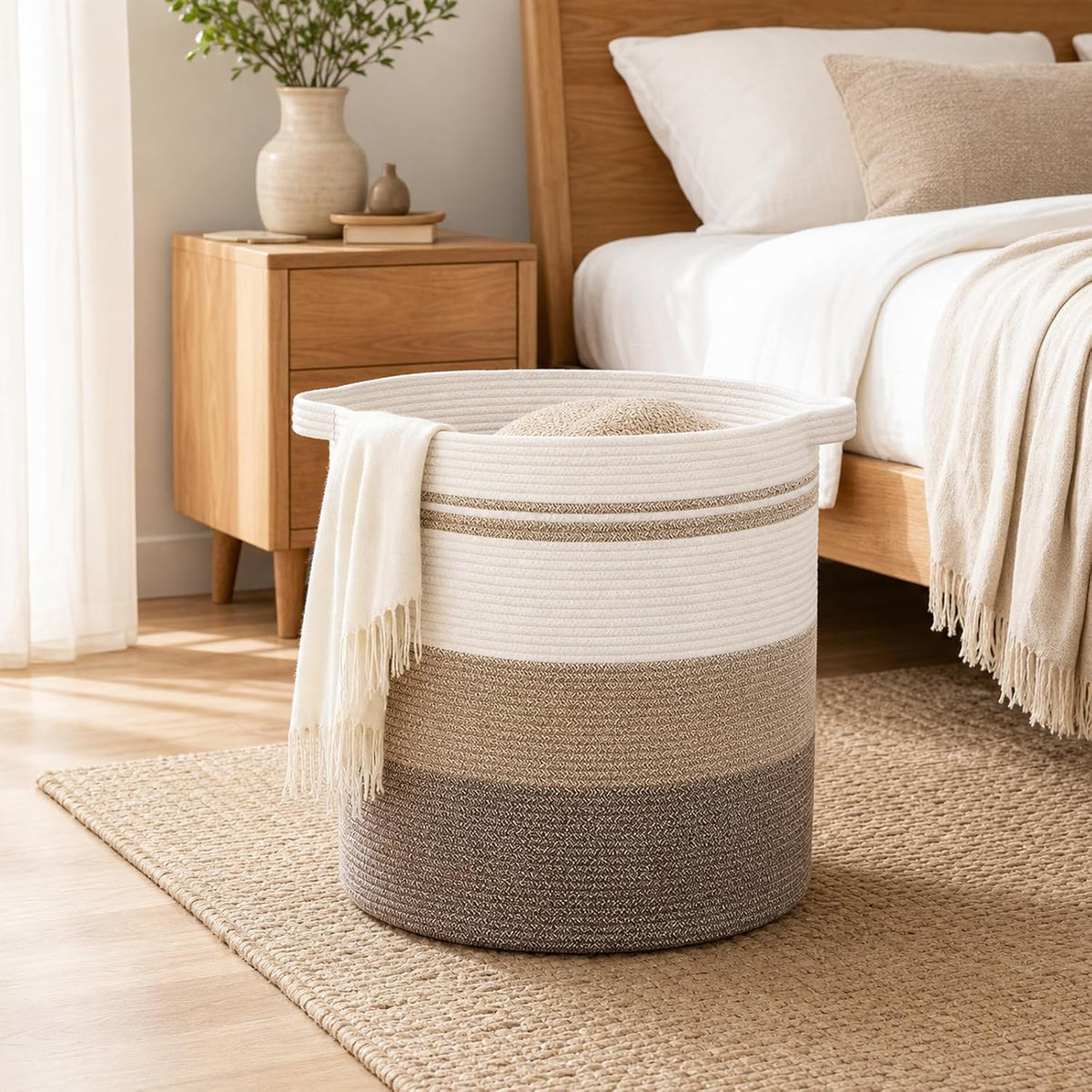 OIAHOMY 60L Laundry Basket Laundry Hamper Nursery Hamper Gradient Yellow
