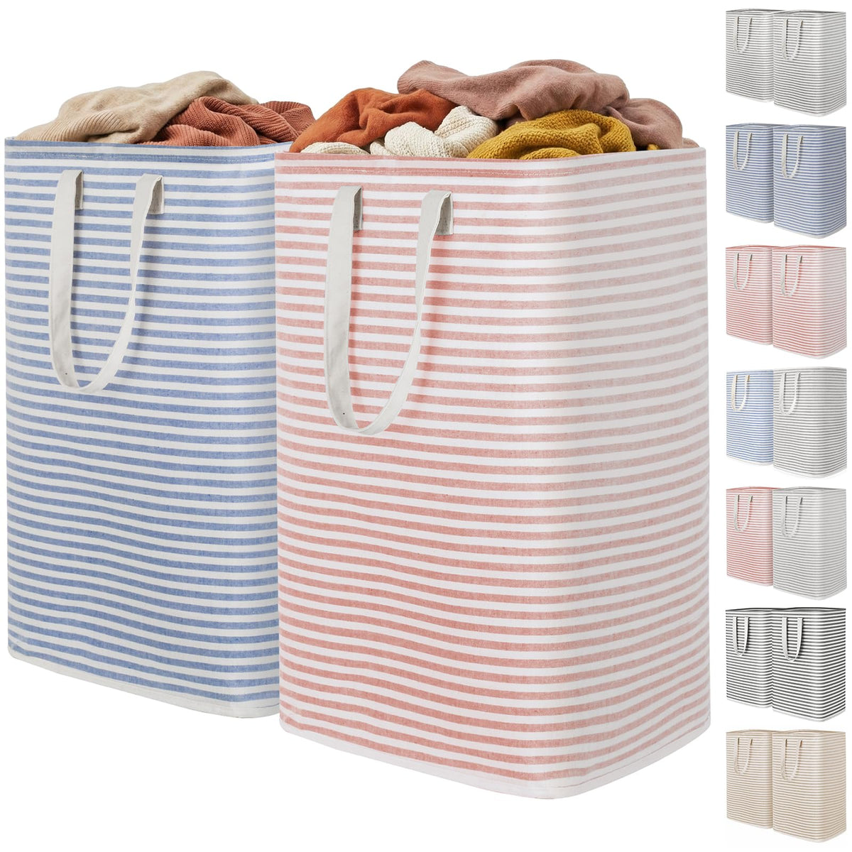 Lifewit 80L Large Laundry Baskets, Laundry Hampers Bags, 2 Pack, Black