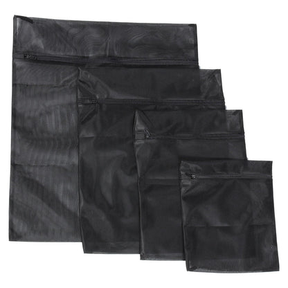 4pcs Mesh Laundry Bags Zipper Heavy Duty Washing Machine Bags Clothing Sweater Undergarment Travel Storage Organizer