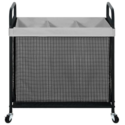 STO STO Laundry Hamper 3 Section, 120L Rolling Laundry Sorter Cart with Removable and Washable Liner Bag, Clothes Hamper with Wheels and Metal Handle for Laundry Room and Bedroom